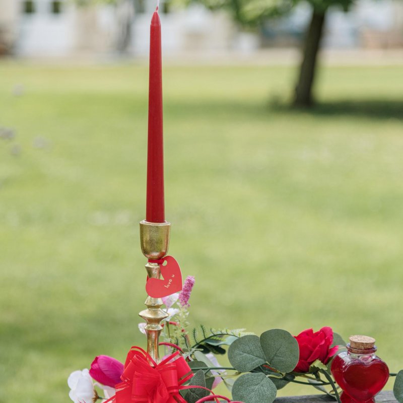 2 Velas Decorativas 2,2x25cm Vermelho