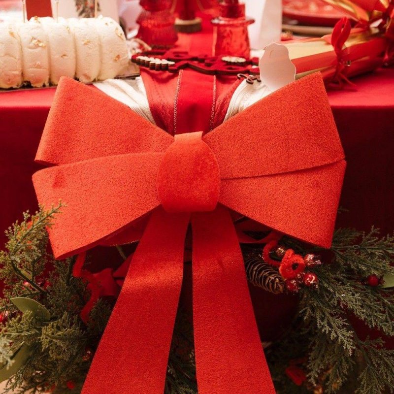 Laço de Veludo 30x37cm Vermelho Brilhante 