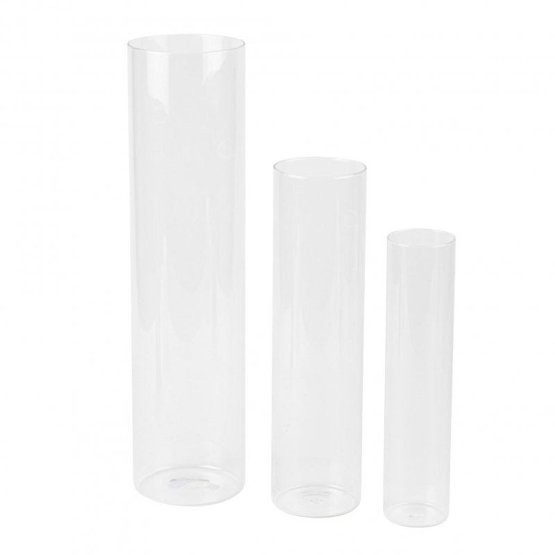 3 Vasos de Vidro Cilíndrico 