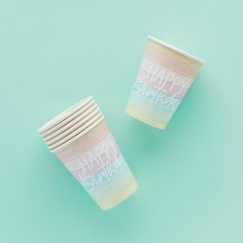 8 Copos 250ml Eco Rainbow