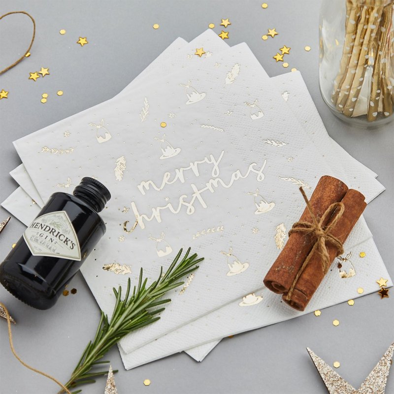 16 Guardanapos 16,5cm Merry Christmas