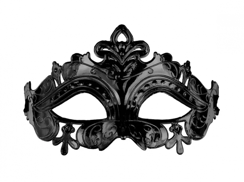 Máscara com Ornamentos 17x9cm Preta