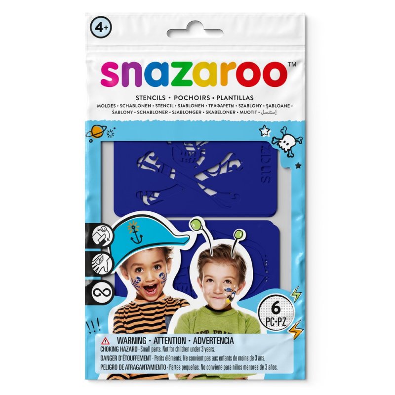 Set de 6 Stencils Snazaroo Aventura