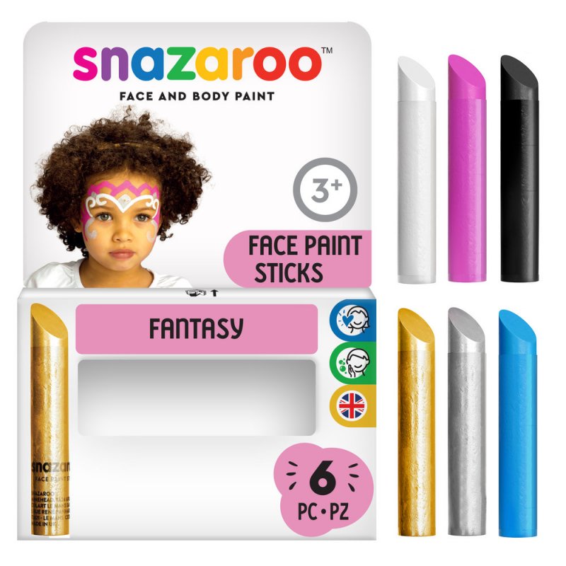6 Pinturas faciais Snazaroo Multicor