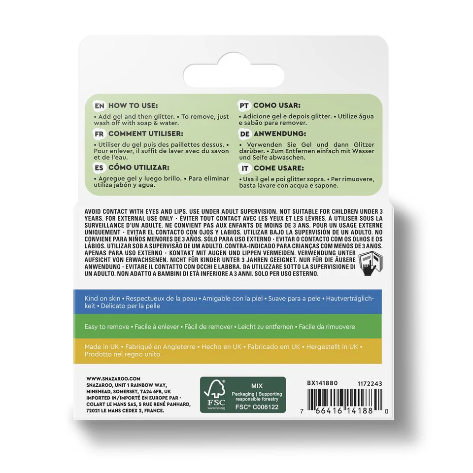 3 Glitter Bio Snazaroo Fine & Gel Fixador