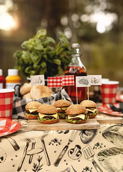 12 Decorações picks 15cm BBQ - Churrasco