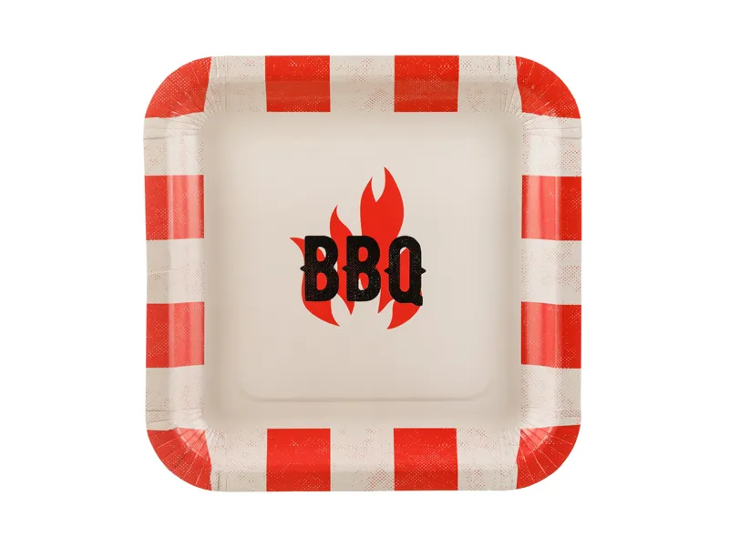 6 Pratos 26x26cm BBQ - Churrasco