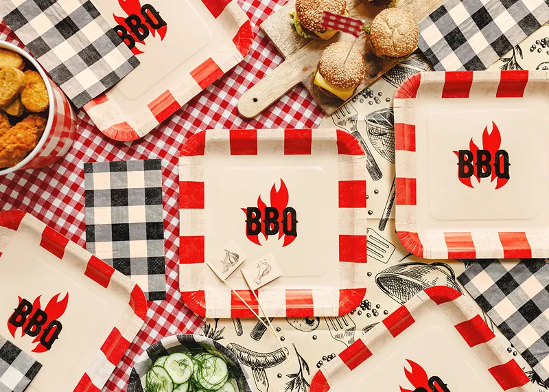 6 Pratos 26x26cm BBQ - Churrasco