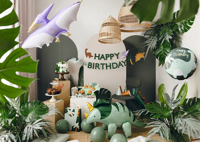 Balão Foil 35cm Happy Birthday - Dinossauros