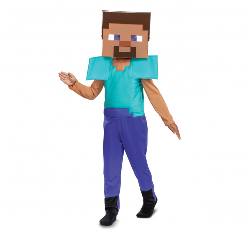 Fato Steve Minecraft Idade 4-6