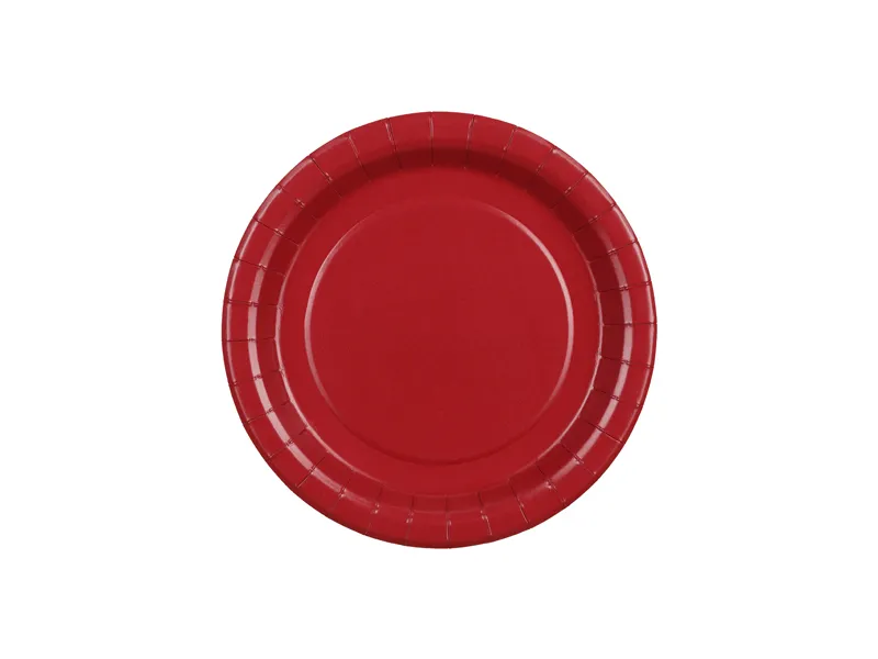 6 Pratos 18cm Vermelho Escuro