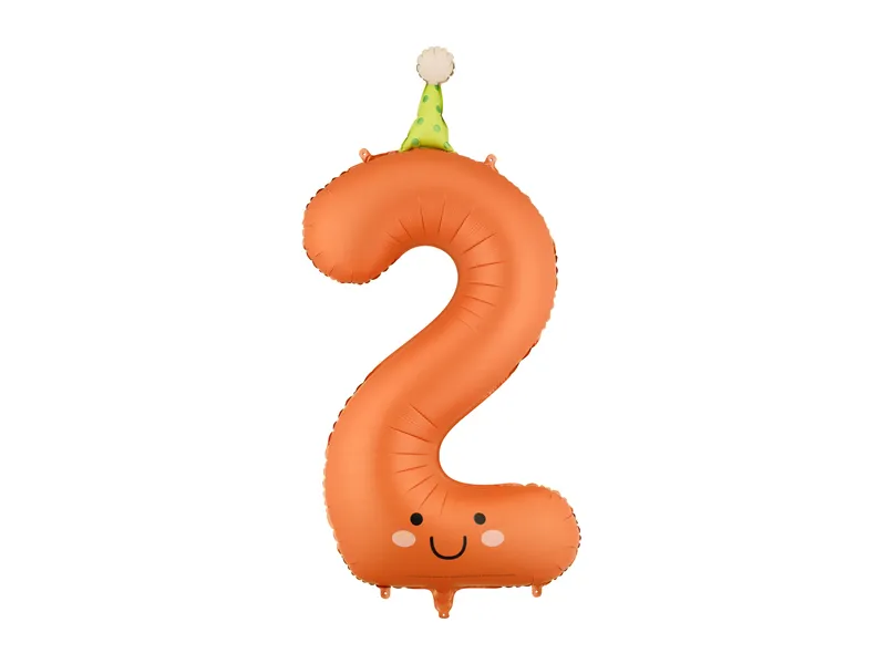 Balão Foil 86cm Smile com Chapéu Nº2 Laranja
