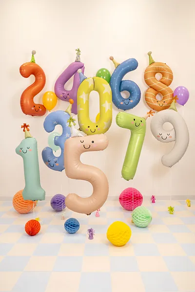 Balão Foil 86cm Smile com Chapéu Nº1 Verde Menta