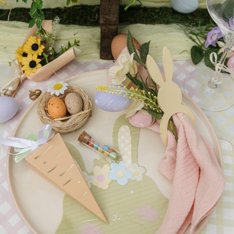 2 Ninhos e Ovos e Margarida em Palha 6,5cm