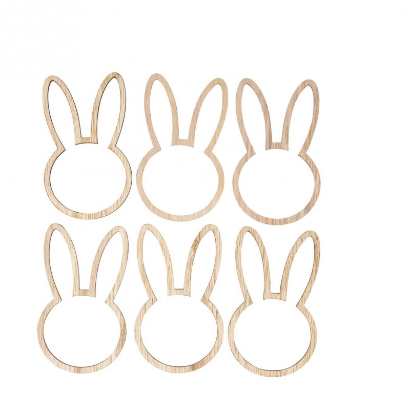 8 Argolas para Guardanapos 6x10cm Coelho Madeira