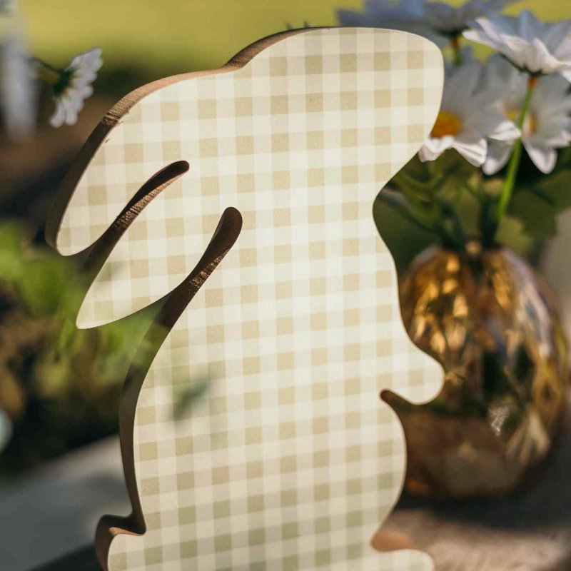 Coelho em Madeira 11x20,5x2cm Vichy