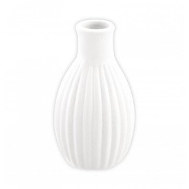Vaso de Cerâmica 4,5x8,5cm Branco Riscado