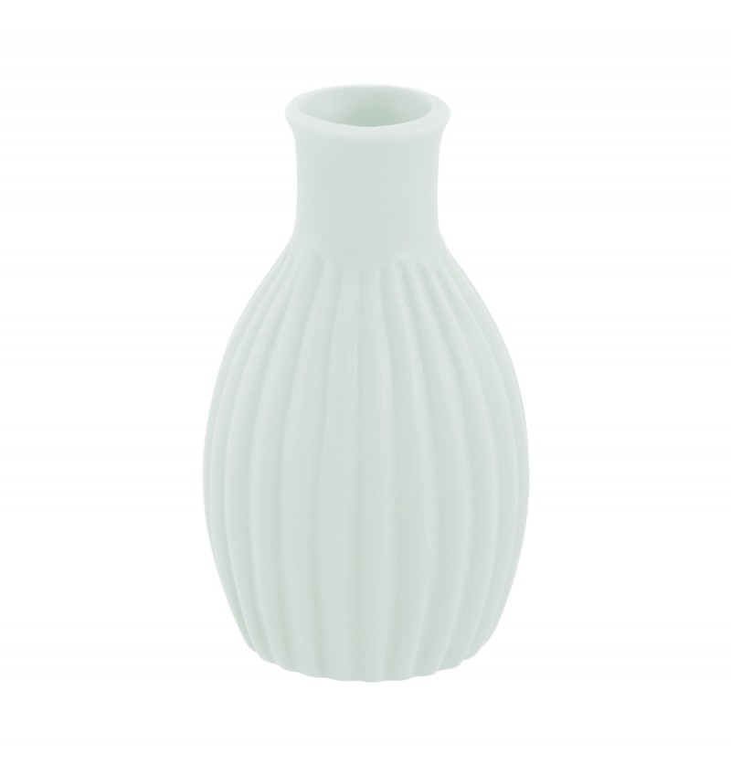 Vaso de Cerâmica 4,5x8,5cm Riscado - Verde Sage