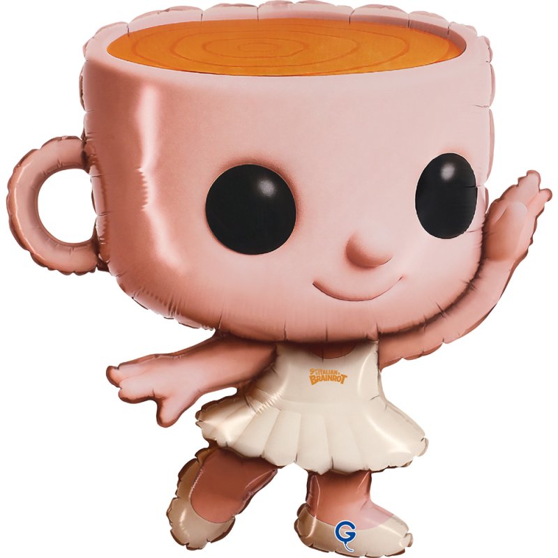 Balão Foil  54x56cm Skifidol TM Italian Brainrot - Ballerina Cappuccina