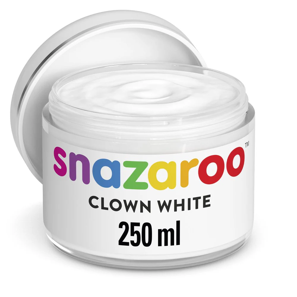 Tinta Facial Snazaroo 250ml Branca Palhaço