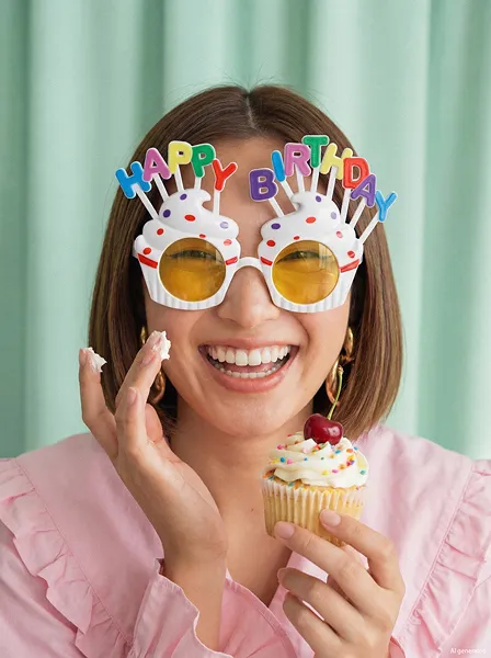 Óculos Cupcake Happy Birthday 18,5x11,5cm
