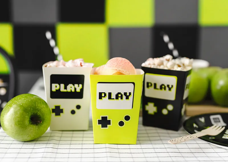 6 Caixas de Pipocas 7x7x12cm Level Up - Gaming