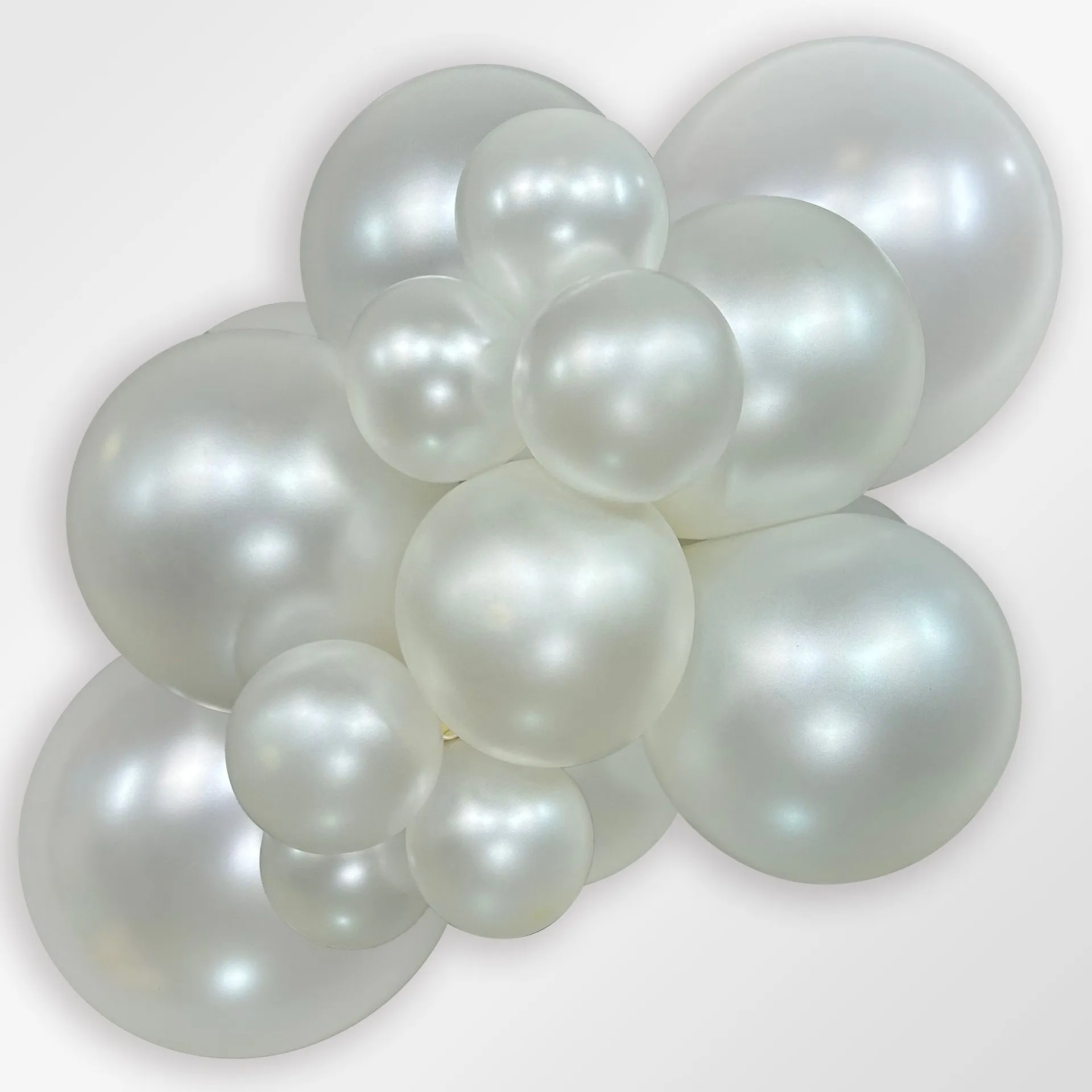 50 Balões latex R12 (30cm) - Pearl White - 405