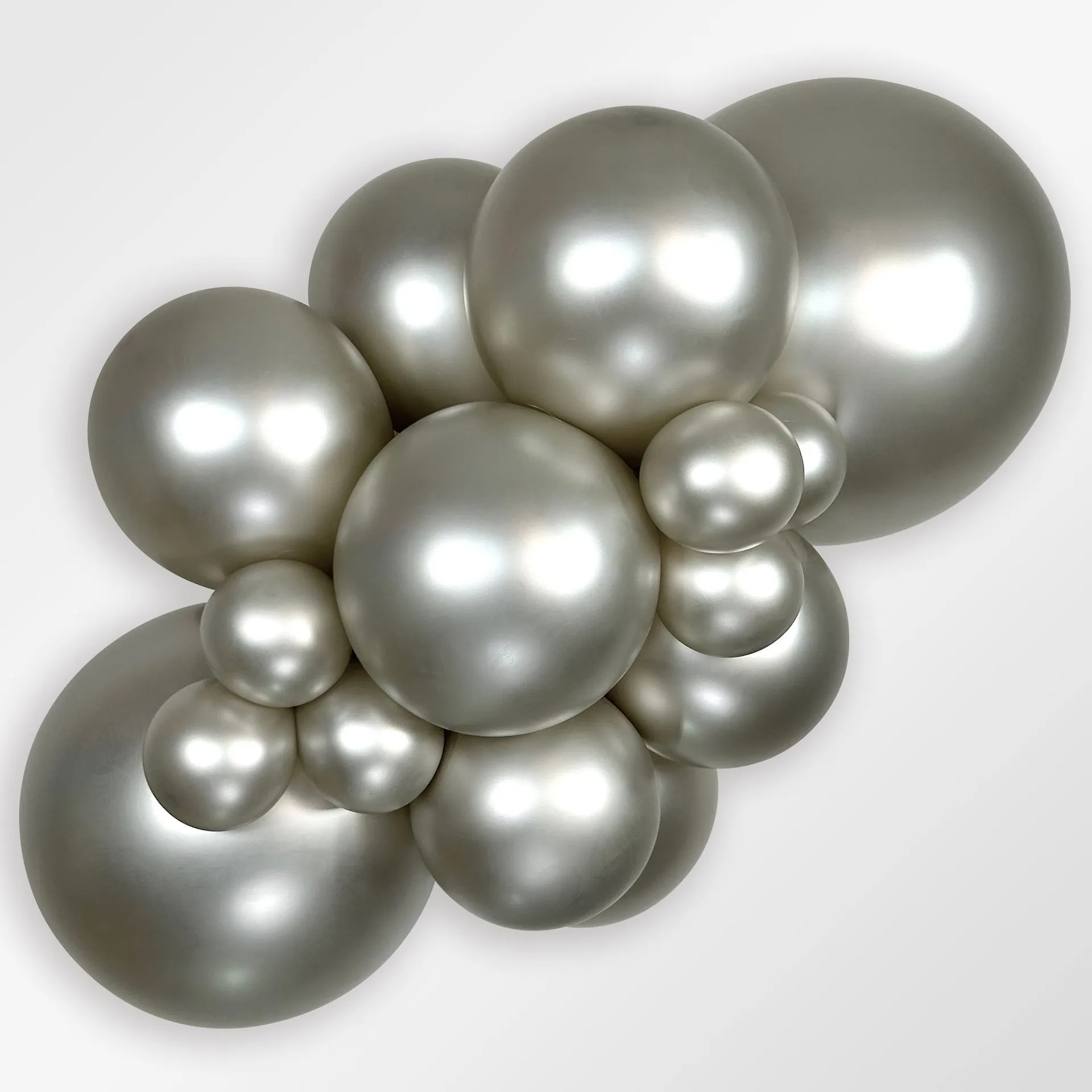 12 Balões latex R12 (30cm) -  Reflex Silver - 981