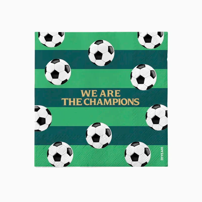 20 Guardanapos 33cm 'We Are The Champions' Futebol