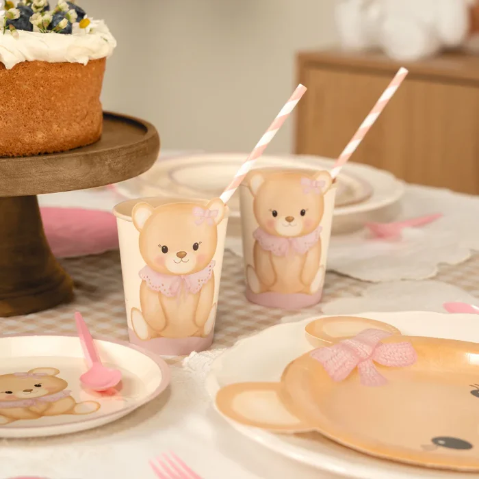 6 Copos 270cc Urso Baby Nude Rosa