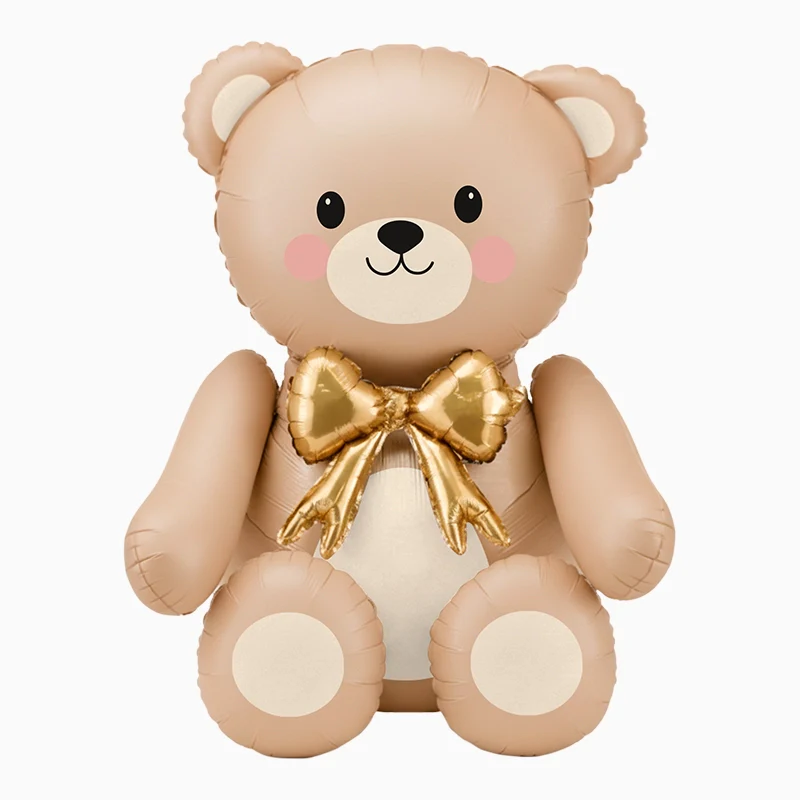 Balão Foil 98x81cm Urso Gigante com Laço Dourado