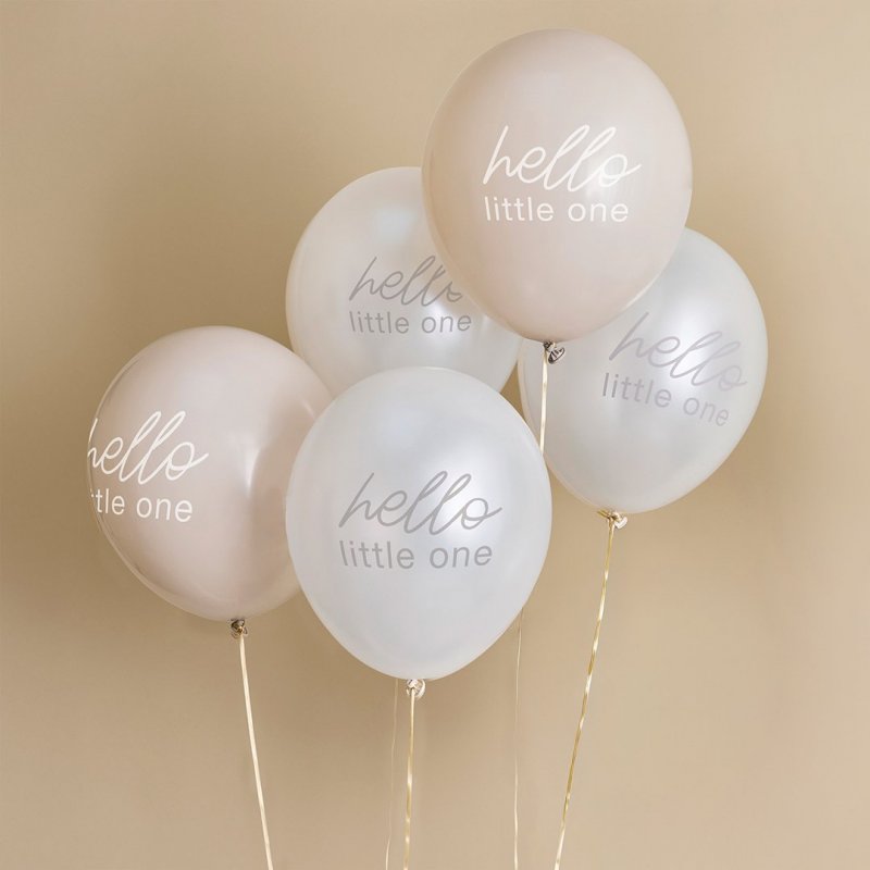 5 Balões Látex 30cm Neutral Baby Shower 