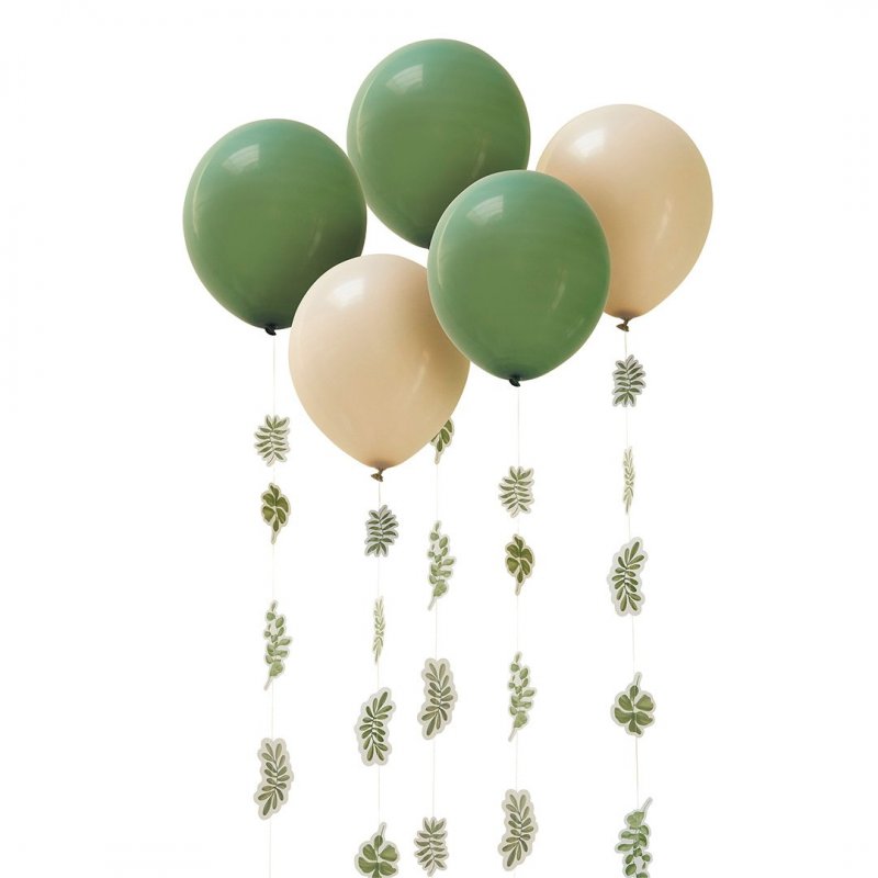 5 Balões Látex 30cm com Cauda - Botanical Flores