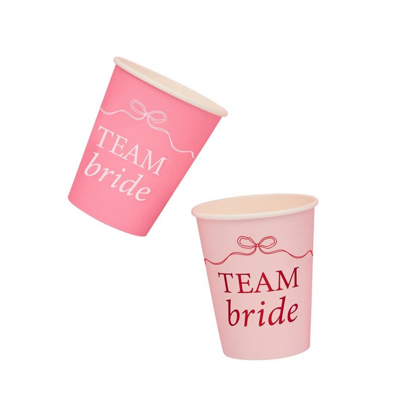 8 Copos 'Team Bride' Rosa