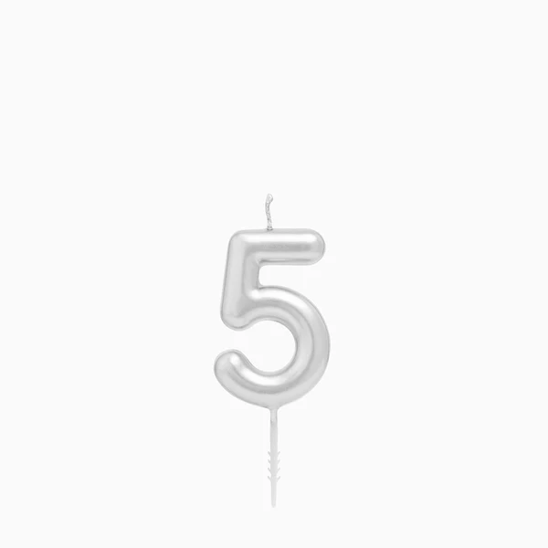 Vela de Aniversário Prateado 6cm nº5
