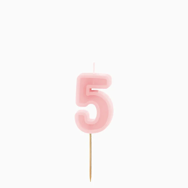 Vela de Aniversário Rosa Pastel 6cm nº5