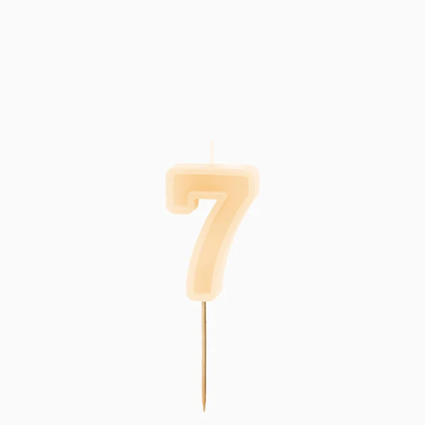 Vela de Aniversário Creme 6cm nº7