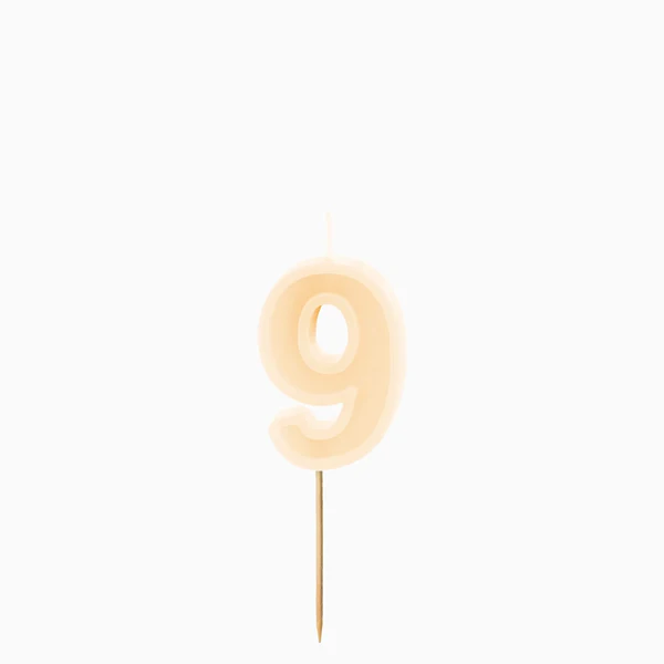Vela de Aniversário Creme 6cm nº9