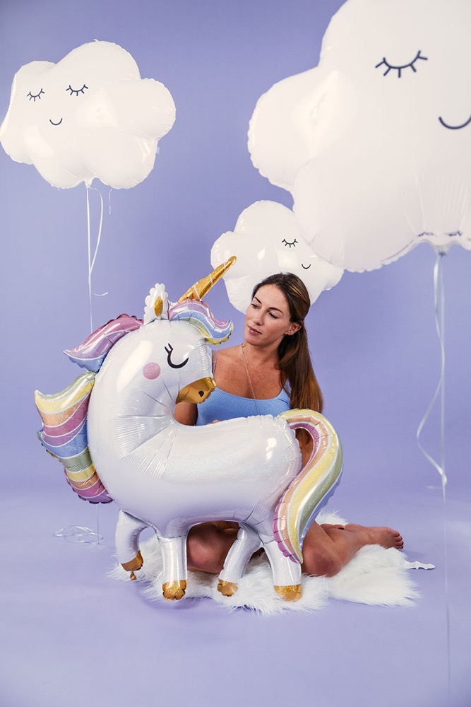 Balão Foil 84x92cm Unicórnio Pastel com Glitter