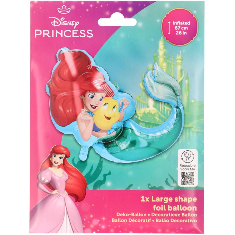 Balão Foil 67x63cm Ariel - Princesas Disney