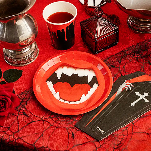 6 Pratos 17cm Dentes de Vampiro - Halloween