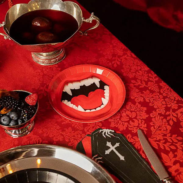 6 Pratos 17cm Dentes de Vampiro - Halloween