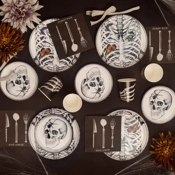 20 Guardanapos 33cm Bone Appétit Preto - Halloween