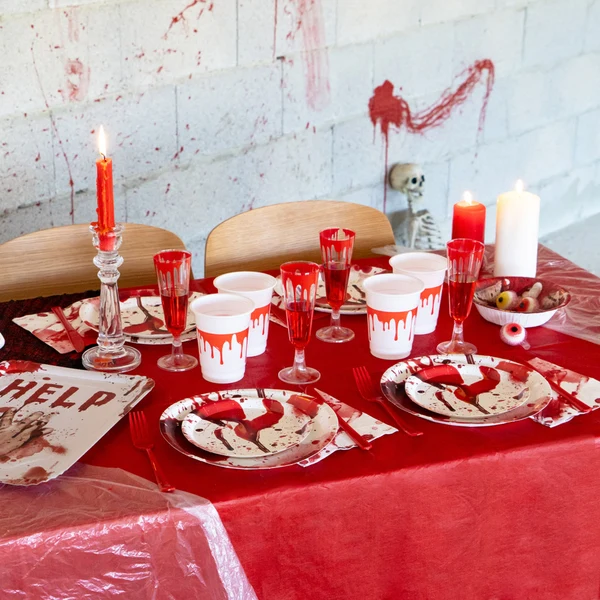 2 Bandejas de Papel 25x34cm Sangue - Halloween