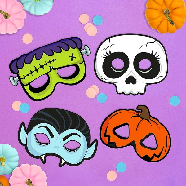 6 Máscaras Doçura ou Travessura - Halloween