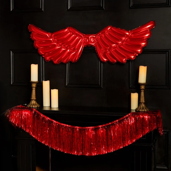 Balão Foil 103x50,5cm Asas de Anjo Vermelhas - Halloween