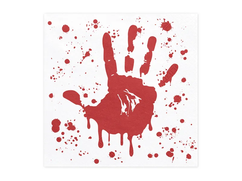 20 Guardanapos 33cm Bloody Hand - Halloween