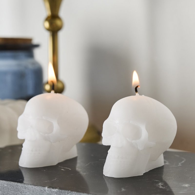2 Mini Velas 5cm Caveira - Halloween