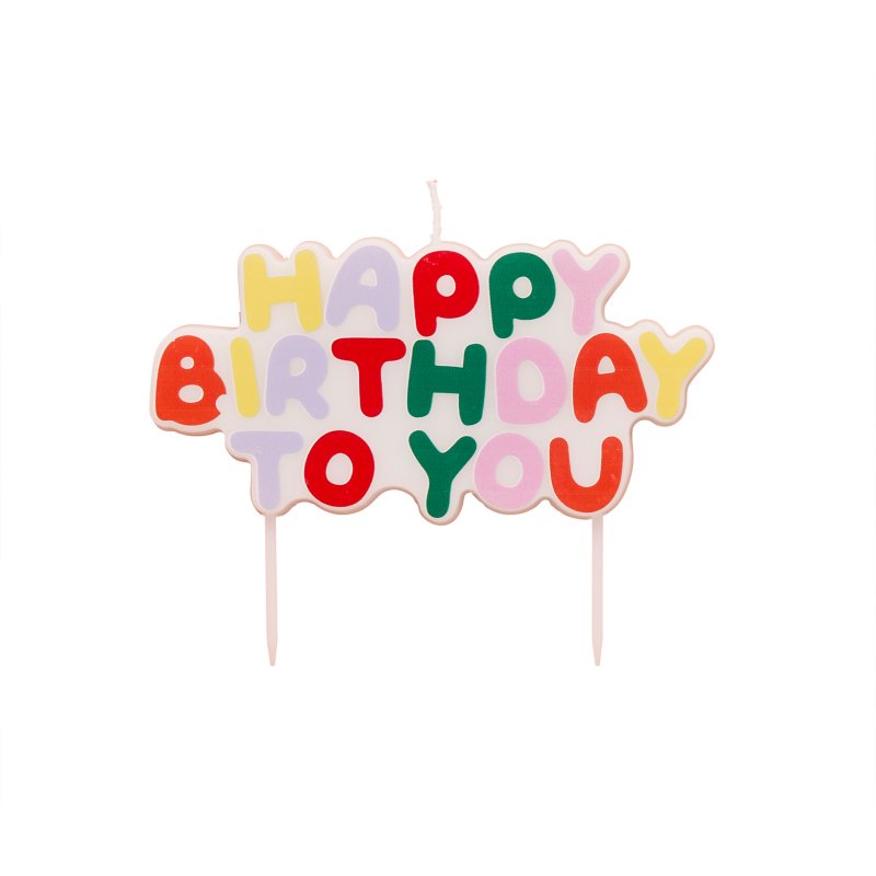 Vela Happy Birthday 12,5x9cm - Playful Brights