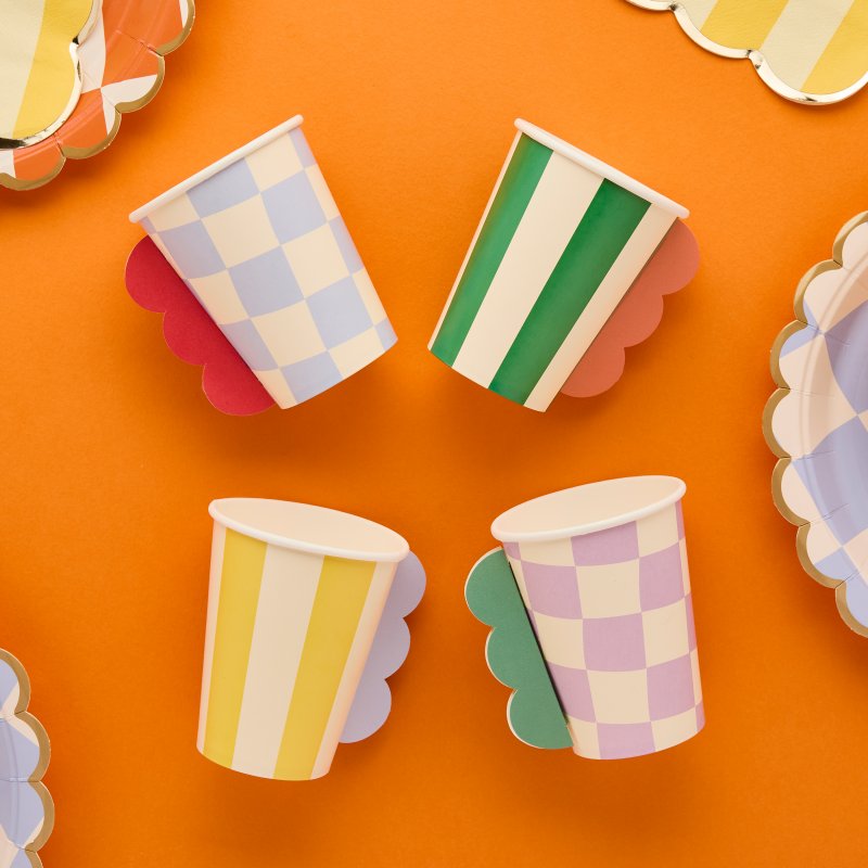 8 Copos Papel 3D 250ml - Playful Brights
